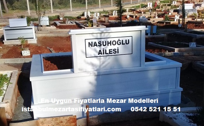 Çift Kişilik Süt Beyaz Sütun Direkli Mezar - Görsel 4