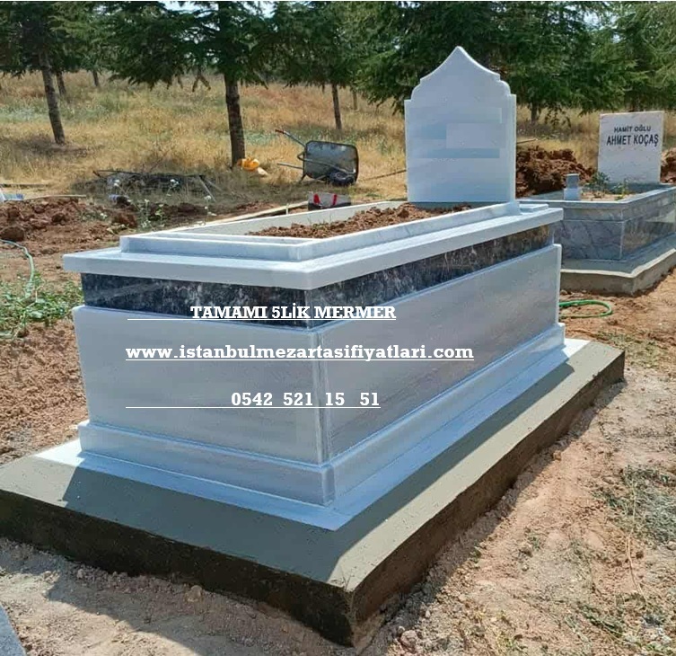 Y20 Granit Şeritli Mermer Mezar – İstanbul Ucuz Mezar Yapımı - Görsel 2