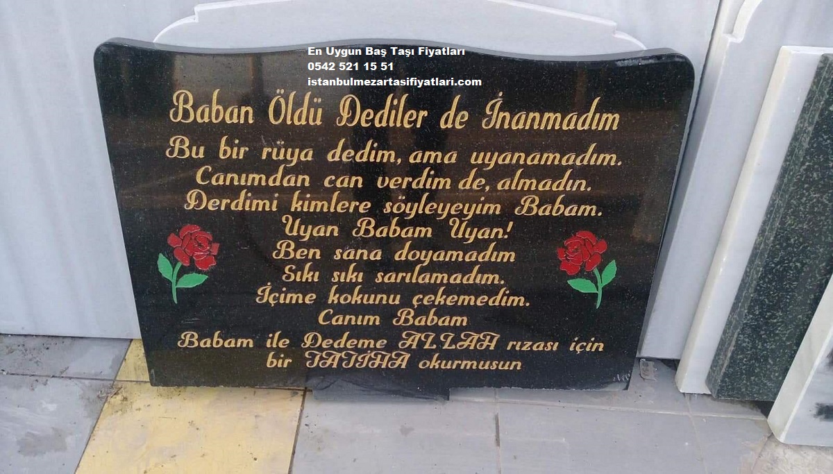 60x80 Boyutlarında Granit Baş Taşı - Mezar Taşı Yapımı
