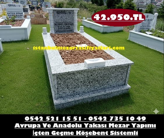 Tek Kişilik Gri Granit Mermer Mezar - Beykoz Mezar Yapımı