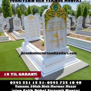 Osmanlı Tarzı 30luk Blok Mermer Mezar - Blok Mezar Yapım İşleri