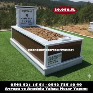 Tek Kişilik Gövde Granit Sütunlu Mermer Mezar - Mezar Taşı Fiyatları
