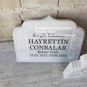 Çiçek İşleme Baş Taşı Modelleri - Gül İşleme Mermer Baş Taşı Modeli