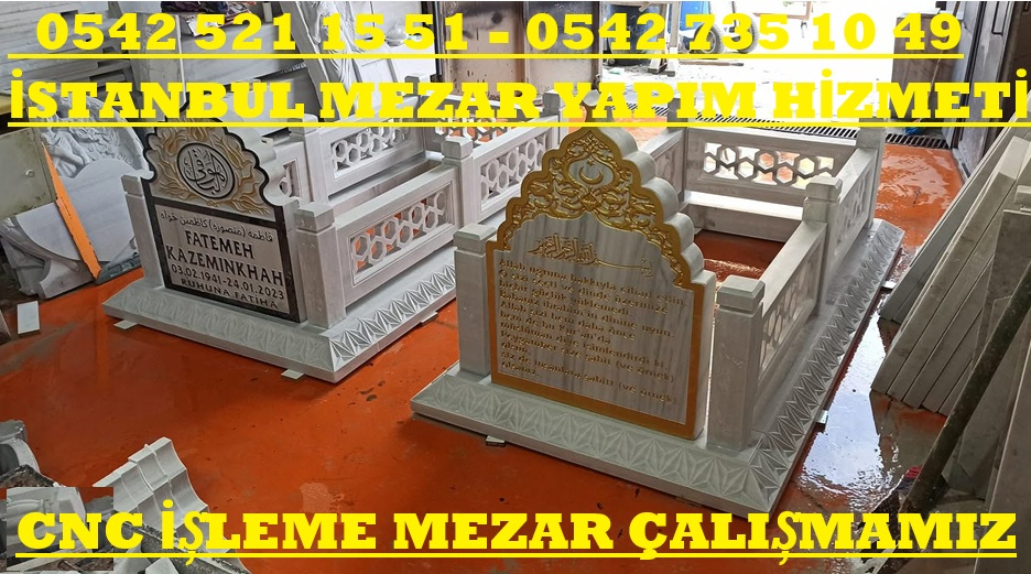 Tek Kişilik Kafesli Cnc İşleme Mermer Mezar - Mezar Yapım İşleri - Görsel 8