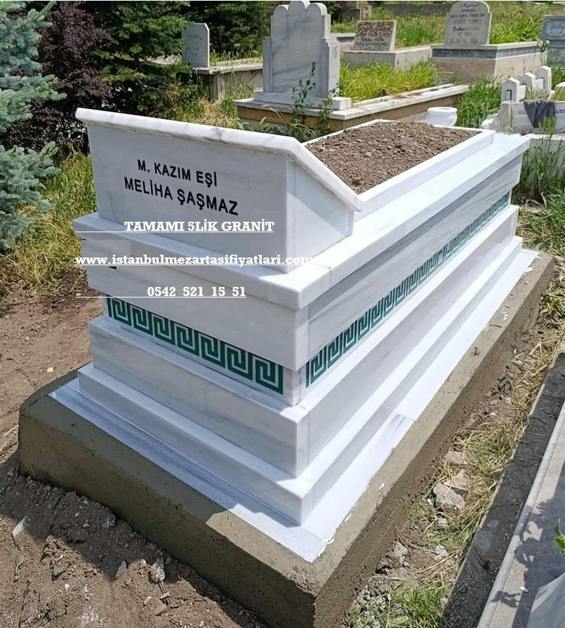 Y26 Cnc İşleme Şeritli Mermer Mezar – Fatih Mezar Taşı Fiyatları - Görsel 3