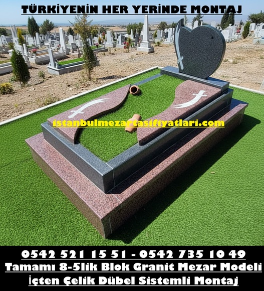 B16 Kırmızı Siyah Granit Mezar – İstanbul Granit Mezar Çeşitleri - Görsel 4