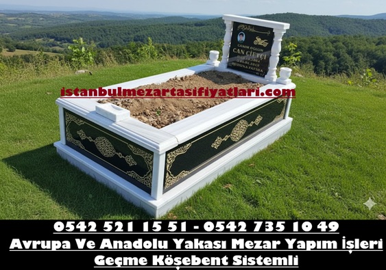 Tek Kişilik Desenli Gövde Baştaşı Granit Mezar - Mezar Yapımı