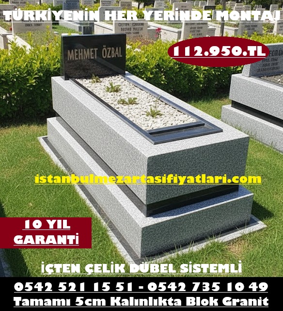 Tek Kişilik 5lik Blok Baş Taşı Siyah Tamamı Beta Granit Mezar - Mezar Taşı Yapımı