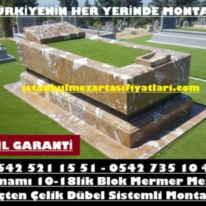 Tek Kişilik Çankırı Gümüş Mermer Blok Mezar - Mermer Mezar Taşı Fiyatları