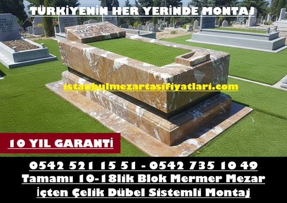 Tek Kişilik Çankırı Gümüş Mermer Blok Mezar - Mermer Mezar Taşı Fiyatları