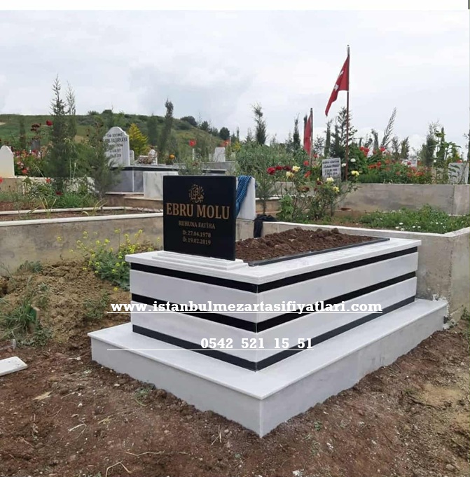 Tek kişilik Baş Taşı Granit, Granit Şeritli Mermer Mezar - Mezar Yapımı Fiyatları 2026 - Görsel 4