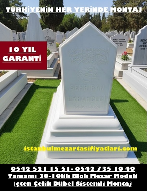Özel Tasarım Osmanlı Modeli Mermer Mezar - Görsel 3