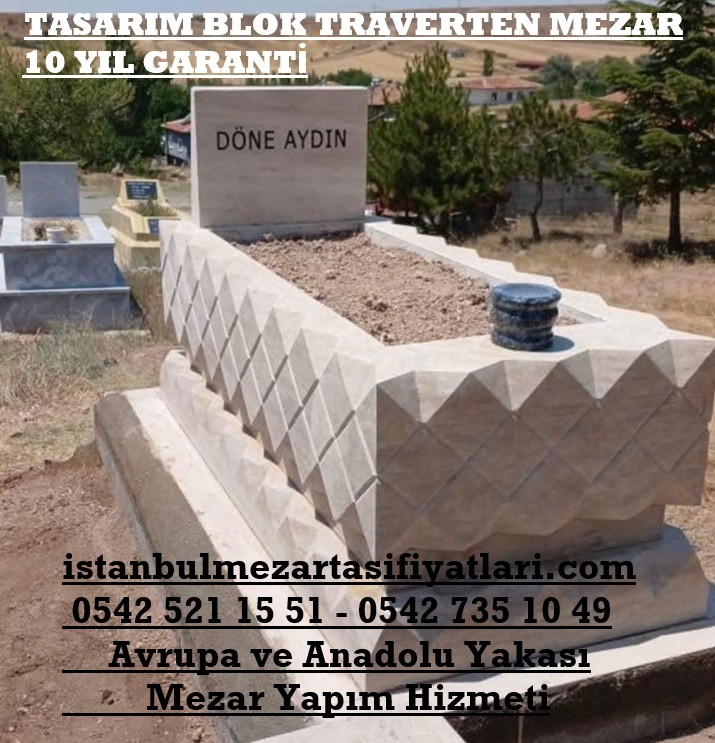 Tek Kişilik Üçgen Kesim Oymalı Blok Tasarım Mezar - Güzel Mezar Modeli - Görsel 2