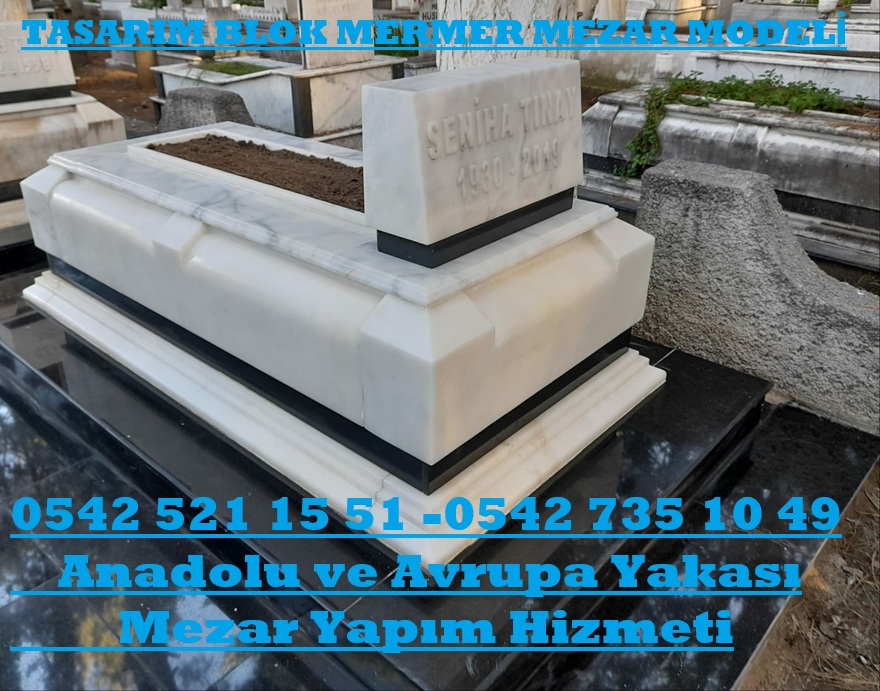 Tek Kişilik Temel Profil İşlemli Granit Kuşaklı Gövdesi Blok Mermer Mezar - Görsel 3