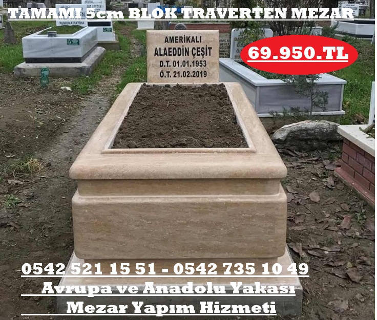 T4 Tekli 5lik Traverten Mezar – İstanbul Ucuz Mezar Yapım İşleri - Görsel 5