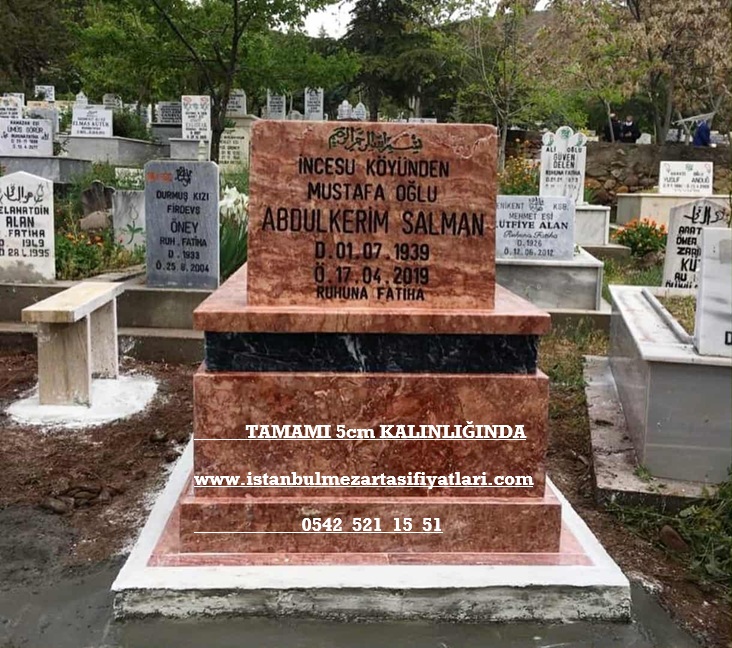 GK1 Pembe Traverten Siyah Kuşaklı Mezar – Pendik Mezar Taşı Fiyatları - Görsel 5