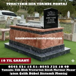 T9 Pembe Gül Kurusu Traverten Mezar – İstanbul Mezar Fiyatları