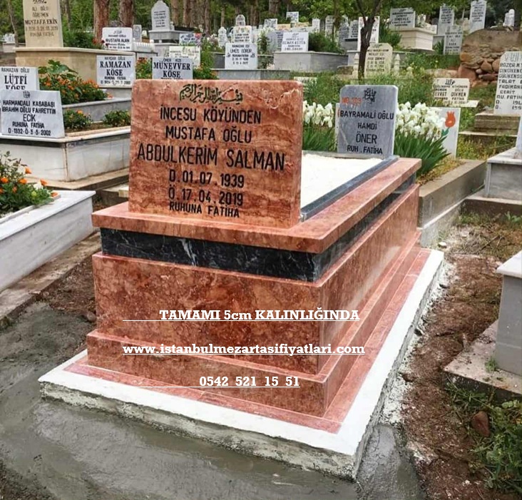 GK1 Pembe Traverten Siyah Kuşaklı Mezar – Pendik Mezar Taşı Fiyatları - Görsel 2