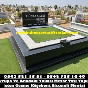 Çift Kişilik Granit Sütunlu Mezar