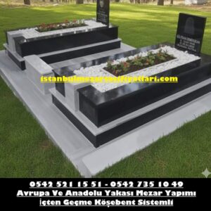 Tek Kişilik Mermer Suluklu Absolute Granit Mezar - Karacaahmet Mezar Yapım İşleri
