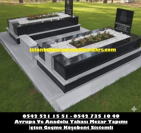 Tek Kişilik Mermer Suluklu Absolute Granit Mezar - Karacaahmet Mezar Yapım İşleri
