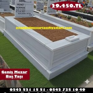 Tek Kişilik Geniş Baş Taşılı Mermer Mezar - Karacaahmet Mezar Yapımı Fiyatları