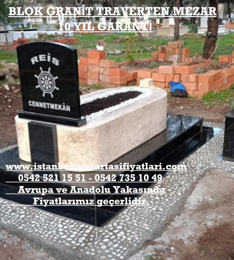 Tek Kişilik Gemici Özel Yapım Temel Granit Gövde Blok Traverten Mezar - Görsel 2
