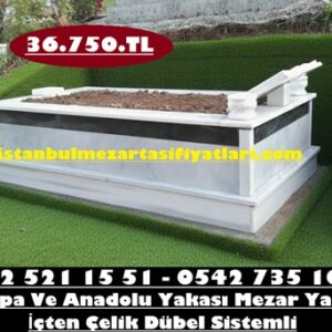 Tek Kişilik Granit Şeritli Kitabe Mezar - İstanbul Kitabe Mezar Taşı Fiyatları