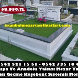 Çift Kişilik Küpeşte Granit Sütunlu Mermer Mezar