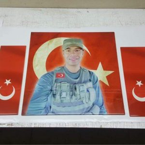 Porselen Baskı Şehit Resimleri Bayrak -Resimli Mezar Taşı Fiyatları