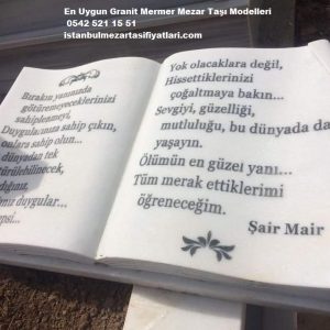 Şiir Yazılı Kitabe Mermer Baş Taşı Modeli - Pendik Mezar Baş Taşı Fiyatları