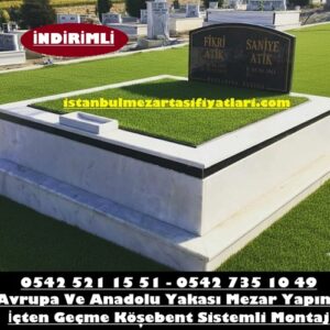 İki Kişilik Granit Kuşaklı Baştaşı Mermer Mezar - İstanbul Aile Mezar Fiyatları