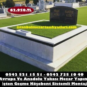 İki Kişilik Granit Kuşaklı Baştaşı Mermer Mezar - İstanbul Aile Mezar Fiyatları
