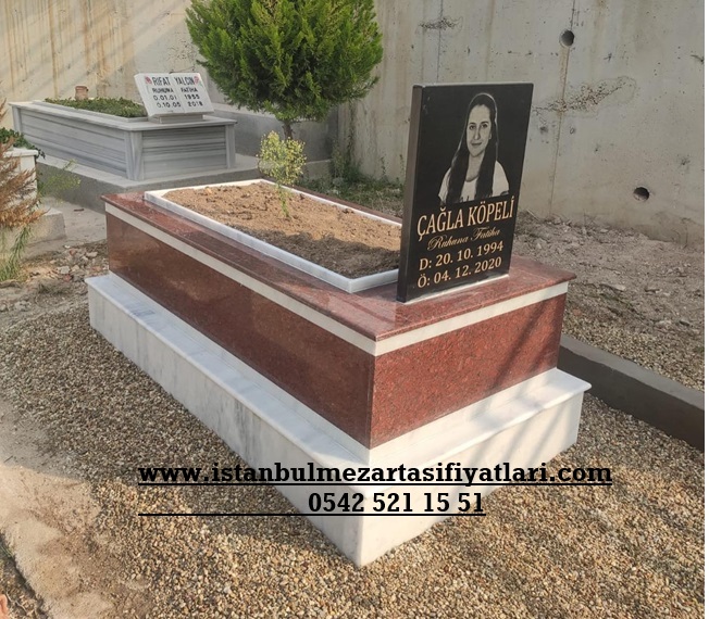 Tek Kişilik Lazer Resimli Granit Mermer Mezar - Görsel 3