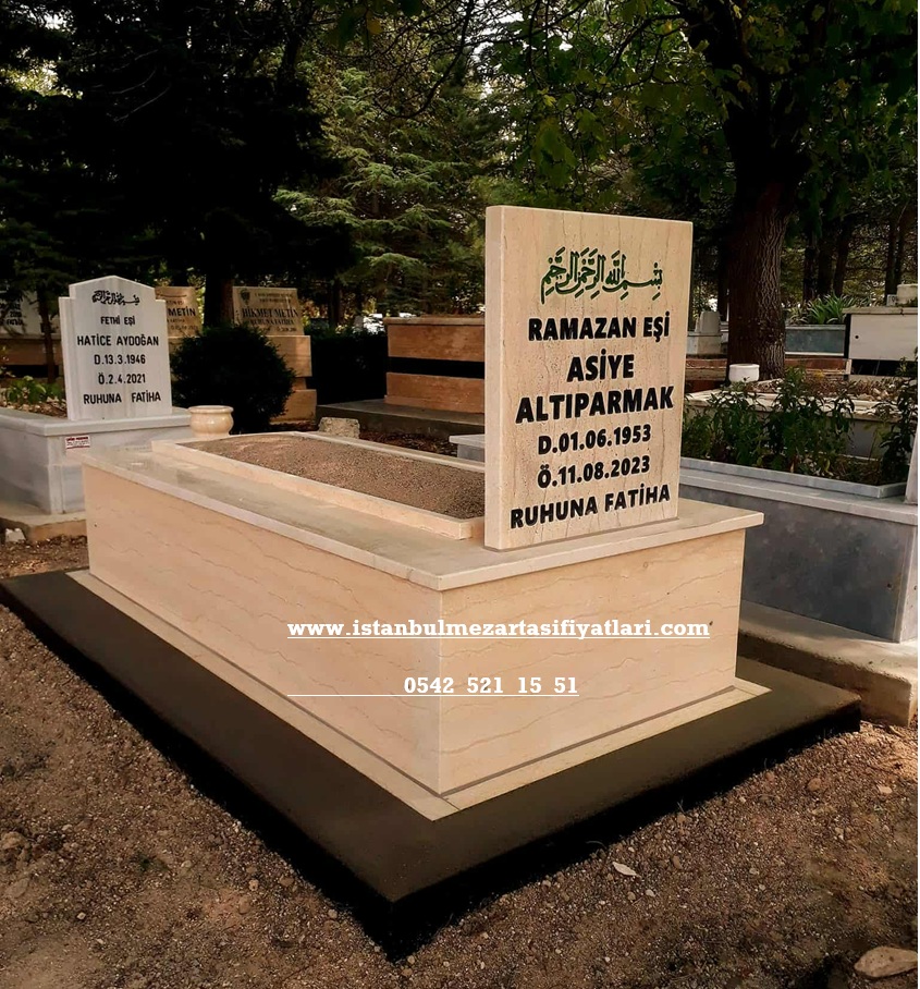 Tek Kişilik Tek Kademe Traverten Mezar - Ucuz Mezar Yapım İşleri - Görsel 3