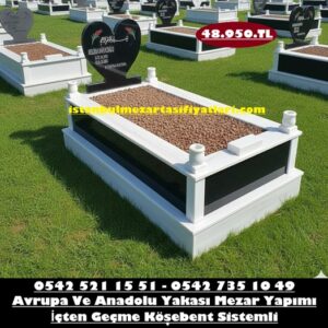 Tek Kişilik Gövde Baş Taşı Granit Kalp Kesim Mermer Mezar