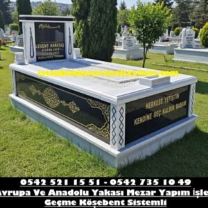Tek kişilik Desenli Granit Mermer Mezar