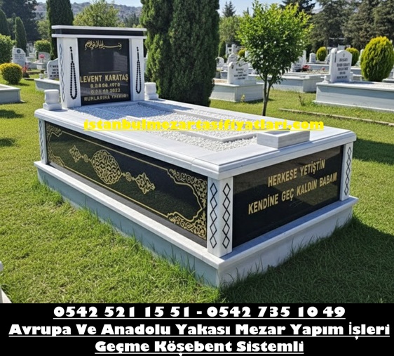 Tek kişilik Desenli Granit Mermer Mezar