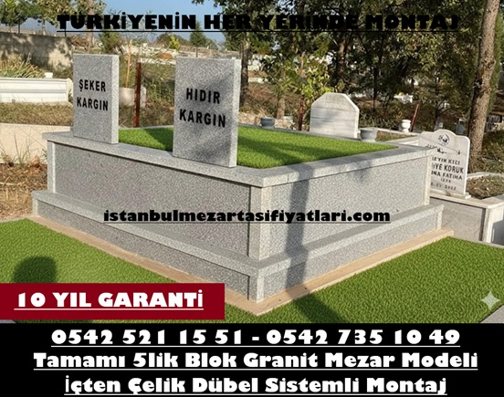 B13 Çift Kişilik Komple Gri Renkli Granit Mezar – Feriköy Mezar Taşı Fiyatları