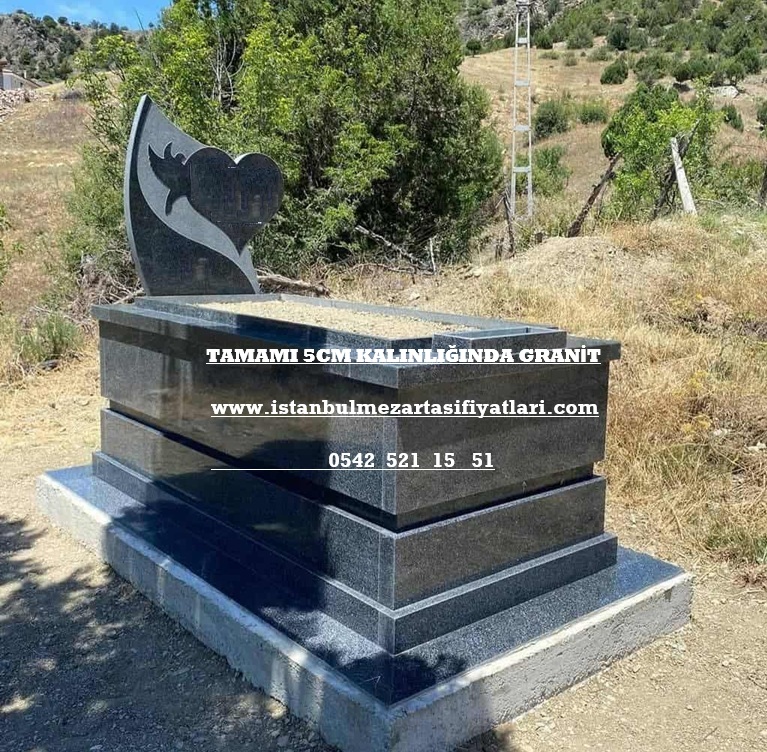B9 Nero Gaska Güvercin İşlemeli Mezar – İstanbul Mezar Taşı - Görsel 2