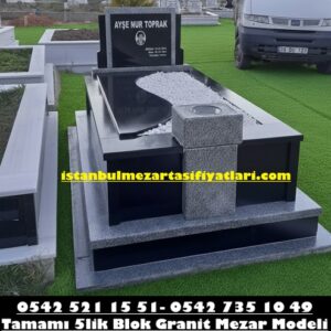 B30 Gri Siyah Kapaklı Granit Mezar – Sancaktepe Mezar Yapım İşleri