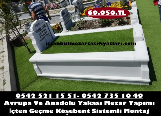 Tek Kişilik Baştaşı Koltuk Direk Destekli Süt Beyaz Mezar - Mermer Mezar Modelleri - Görsel 5
