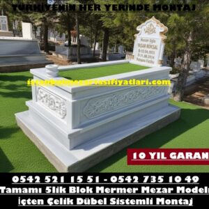 D-16 Rölyef Desen Kabarma 5lik Mermer Mezar - Mermer Mezar Fiyatları