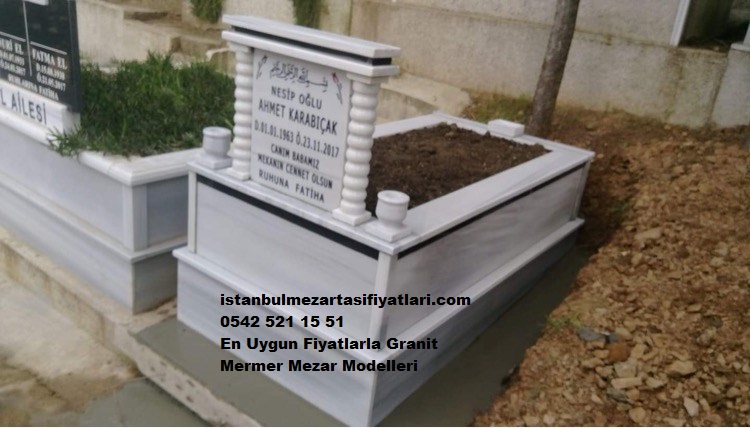 Tek Kişilik Granit Şeritli Sütunlu Mezar - Yenimahalle Mezar Yapım İşleri - Görsel 2