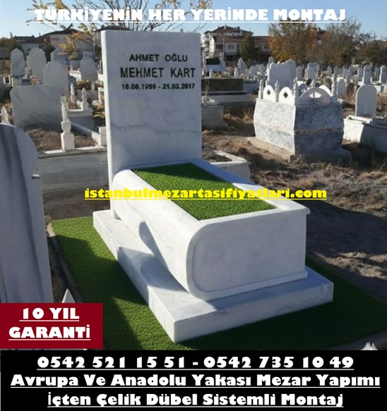 Tek Kişilik Özel Yapım Tasarım Blok Mermer Mezar - Farklı Mezar Modelleri