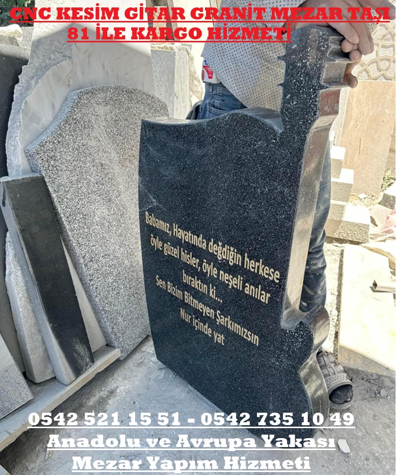 Gitar Şeklinde Granit Mezar Baş Taşı - Güzel Mezar Baş Taşı Fiyatları - Görsel 5