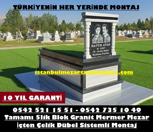 GM20 Absolute Black Sütunlu Granit Mermer Mezar – Şişli Mezar Yapım İşleri - Görsel 2