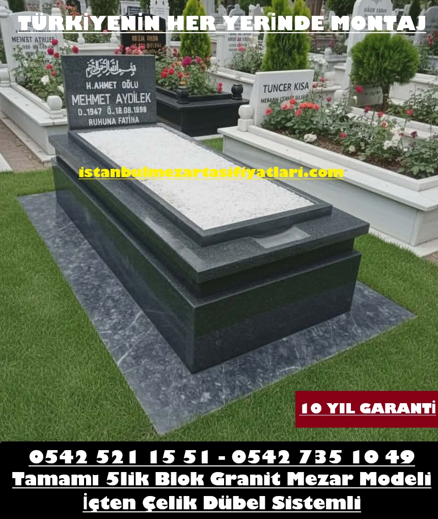 A-1 Nero Gaska Granit Mezar - İstanbul Mezar Siyah Granit Mezar Modeli