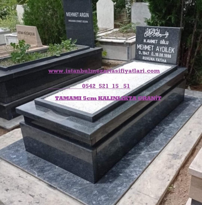 A-1 Nero Gaska Granit Mezar - İstanbul Mezar Siyah Granit Mezar Modeli - Görsel 2