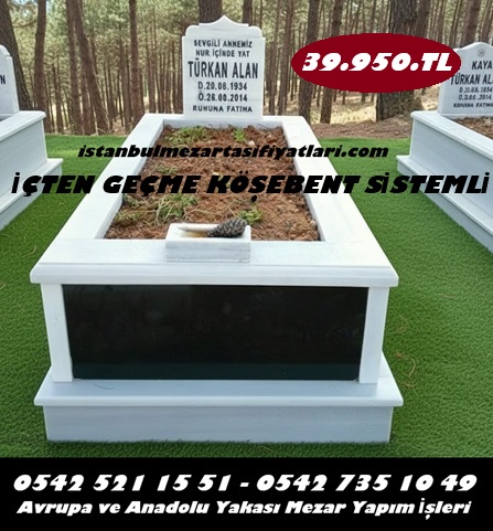Tek Kişilik Gövde Siyah Granit Mermer Mezar - İstanbul Mezar Yapım İşleri - Görsel 2